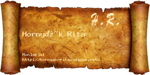 Hornyák Rita névjegykártya